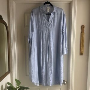 H&M Men's Light Blue Striped Casual Shirt